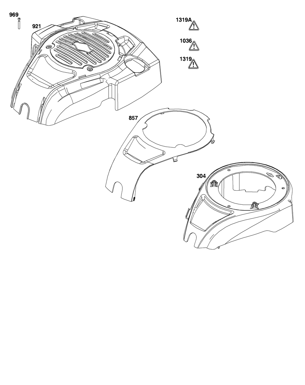 Blower Housing Group Diagram and Parts List for 100802-0222-H5 100000 - 19Z999 Briggs and Stratton Engine